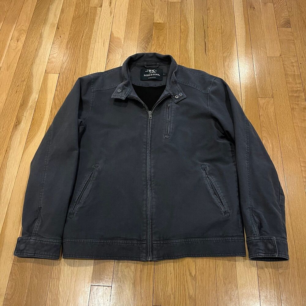 Rodd & Gunn Armitage Jacket Grey Full Zip Bomber Italy Made Mens Sz Large